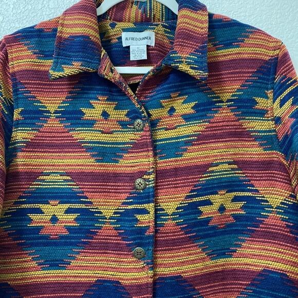 VTG Alfred Dunner tapestry Aztec Southwestern Print Blazer jacket cardigan 12 - Picture 3 of 12